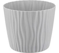 Кашпо IDEA ВОЛНА D160 мм, 2 л, с вкладышем М 3188 серый
