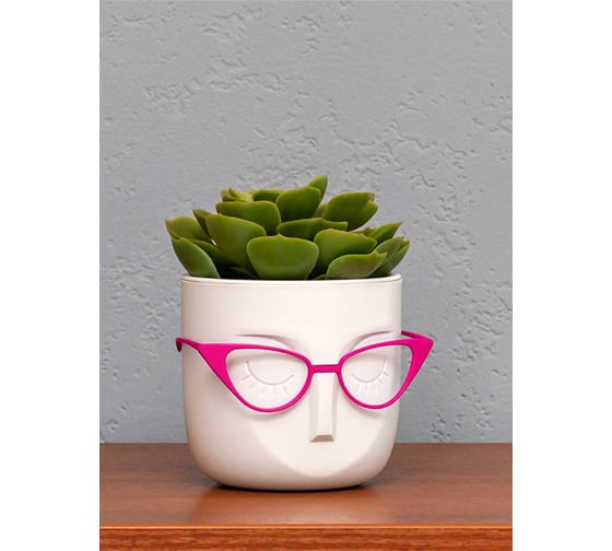 Кашпо IDEA МАРИ D115 мм, 0.65 л, со вставкой М 3075 белый ротанг 1