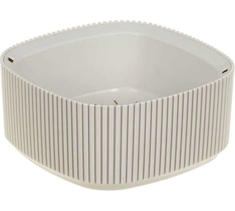Кашпо IDEA СТРИП 165x165 мм, 0.9 л, со вставкой М 3249 кремовый
