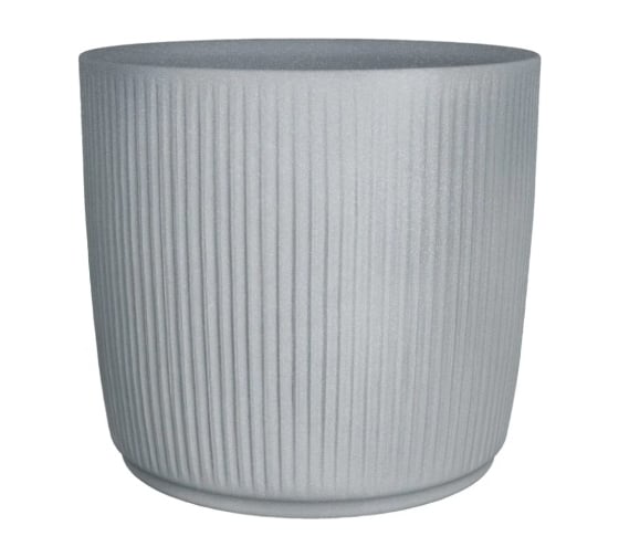 Кашпо пластик SCHEURICH LINETTO Stony Grey d386мм, h353мм, 35л, серый камень 071789