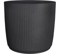Кашпо пластик SCHEURICH LINETTO Stony Grey d466мм, h426мм, 62л, черный камень 071793
