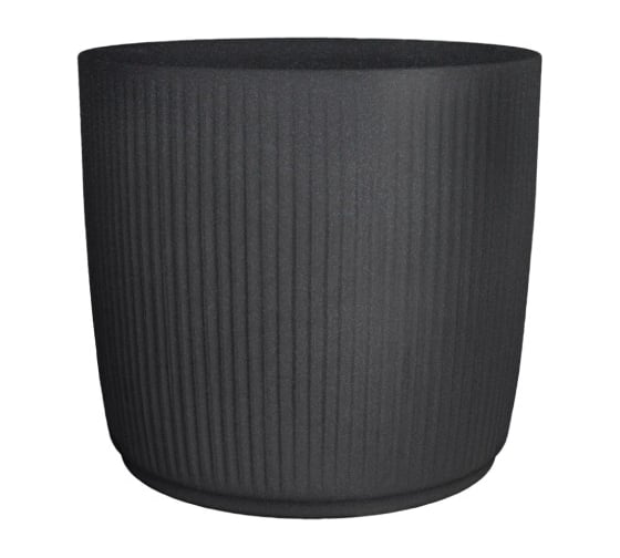 Кашпо пластик SCHEURICH LINETTO Stony Grey d466мм, h426мм, 62л, черный камень 071793 1