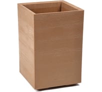 Кашпо квадрат на колесах с дренаж слив системой LAMELA Sp.z o. KARO высокое ECO wood d40см, L40, h60см, натуральное дерево 0701782 071782