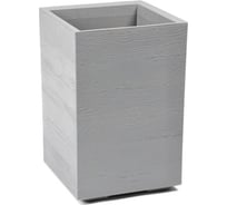 Кашпо квадрат на колесах с дренаж слив системой LAMELA Sp.z o. KARO высокое ECO wood d40см, L40, h60см, серый 0701781 071781