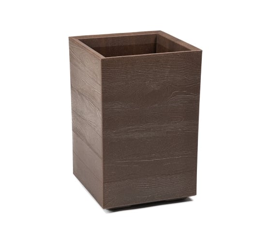 Кашпо квадрат на колесах с дренаж слив системой LAMELA Sp.z o. KARO высокое ECO wood d40см, L40, h60см, кофе espresso 0701784 071784 1