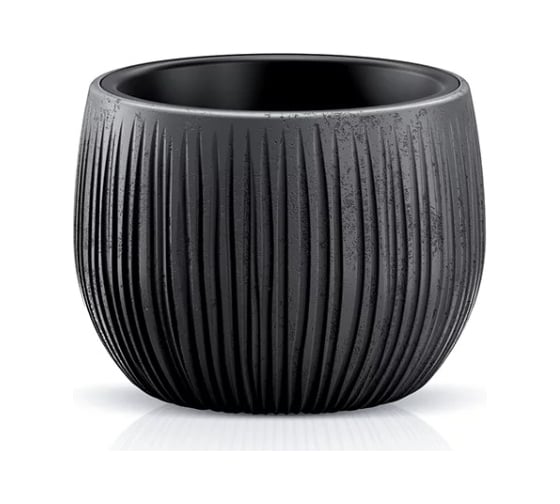 Кашпо с вкладышем Prosperplast DKB150 B411 Beton Bowl d144мм, h11см, 750мл черный бетон 071824 1