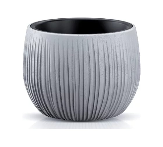 Кашпо с вкладышем Prosperplast DKB240 422U Beton Bowl d238мм, h16см 2300мл, бетон, можно подвешивать 071825