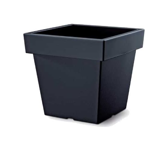 Кашпо Prosperplast DLOFL240 S433 Lofly Square Low квадрат, d234мм, L234мм, h22см, 8л, антрацит, без поддона 071830 1