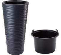 Кашпо для цветов Prosperplast SAND SLIM антрацит, 2 предмета, 18 и 45 л DPSA400-S433