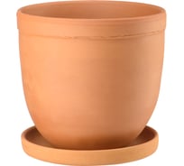 Керамический горшок Вещицы Терракот с подставкой, 1,5л, терракотовый GKL-66