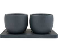Набор горшков Вещицы Дуэт, 0,3л, антрацит Kras48