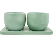 Набор горшков Вещицы Дуэт, 0,3л, зеленый Kras44