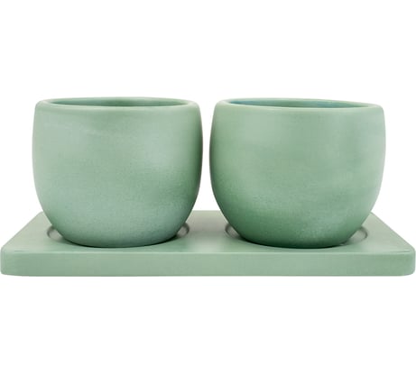 Набор горшков Вещицы Дуэт, 0,3л, зеленый Kras44