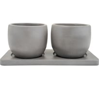 Набор горшков Вещицы Дуэт, 0,3л, серый Kras46