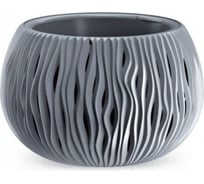 Кашпо Prosperplast SANDY BOWL 23.8 см, со вставкой, серое DSK240 405