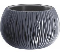 Кашпо Prosperplast SANDY BOWL 18 см, со вставкой, антрацит DSK180 433
