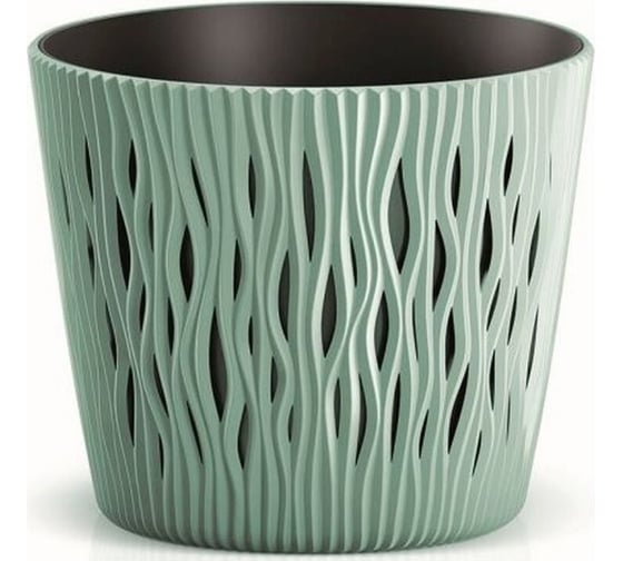 Кашпо Prosperplast SANDY ROUND 26.5 см, со вставкой, мятное DSR260 623 1