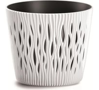 Кашпо Prosperplast SANDY ROUND 18.9 см, со вставкой, белое DSR190 449