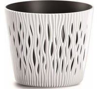 Кашпо Prosperplast SANDY ROUND 22.5 см, со вставкой, белое DSR220 449