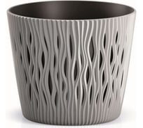 Кашпо Prosperplast SANDY ROUND 18.9 см, со вставкой, серое DSR190 405