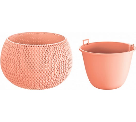 Кашпо Prosperplast SPLOFY BOWL 29 см, со вставкой, персик DKSP290 488