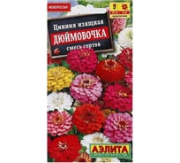 Семена Аэлита Цинния Дюймовочка, смесь окрасок, однолетний, 0.3 г 4601729067839