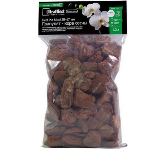 Гранулят из сосновой коры EffectBio UltraEffect ProLine Maxi 28-47 мм, 1.2 л 4603743270080 1