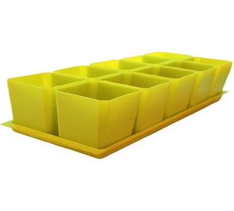 Набор горшков для рассады Пеликан 10 шт. 0330 Желтый