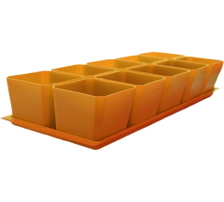 Набор горшков для рассады Пеликан 10 шт. 0330 Оранжевый