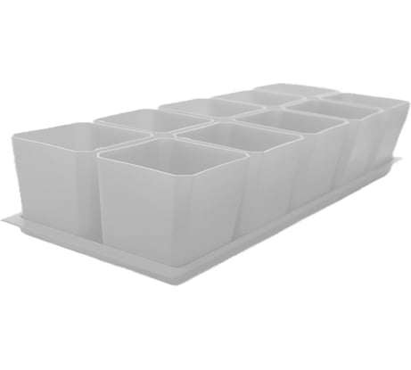 Набор горшков для рассады Пеликан 10 шт. 0330 Белый