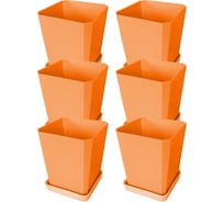 Набор горшков для рассады Пеликан 6 шт. 0335 Оранжевый