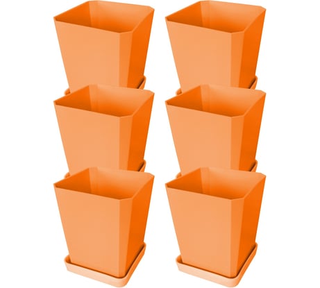 Набор горшков для рассады Пеликан 6 шт. 0335 Оранжевый