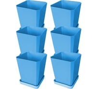 Набор горшков для рассады Пеликан 6 шт. 0335 Голубой