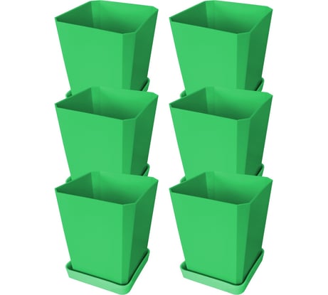 Набор горшков для рассады Пеликан 6 шт. 0335 Зелёный