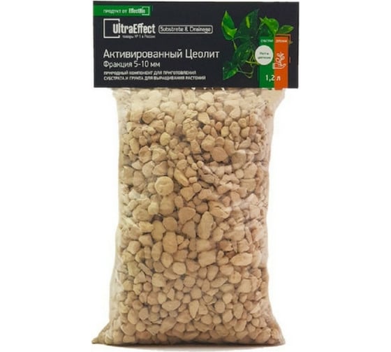Субстрат & Дренаж EffectBio Ultra Effect EcoLine Активированный цеолит 5-10 мм, 1.2 л 4603735996905 1