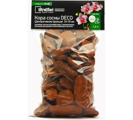 Субстрат кора сосны EffectBio Ultra Effect ProLine Deco 35-70 мм, 1.2 л 4603735996318