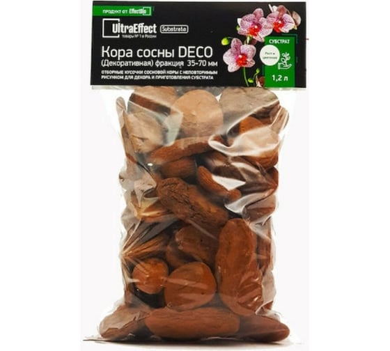 Субстрат кора сосны EffectBio Ultra Effect ProLine Deco 35-70 мм, 1.2 л 4603735996318 1