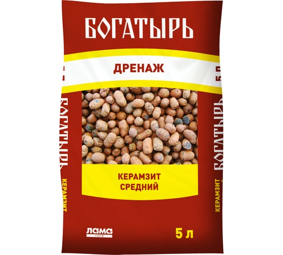 Дренаж Лама Торф Богатырь Керамзит средний 5 л 001-DR-KS-000994-2 4680010311295 1
