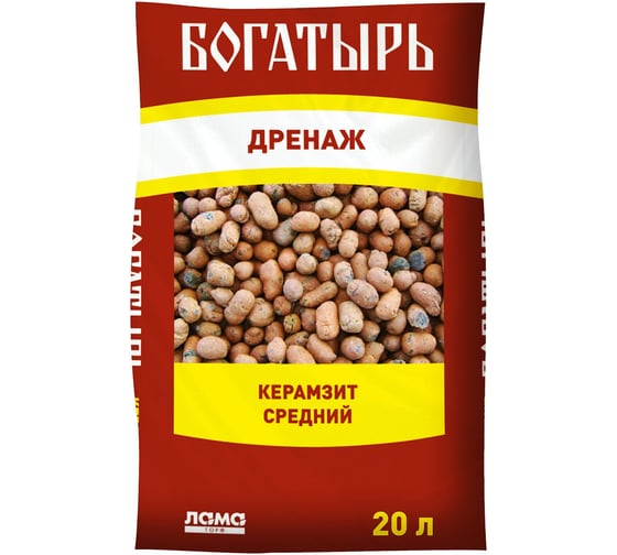 Дренаж Лама Торф Богатырь Керамзит средний 20 л 001-DR-KS-000824-4 4680010311523 1