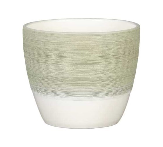Кашпо SCHEURICH Matcha Cream 950 керамика, d14 см, Светло-зеленый крем 072162