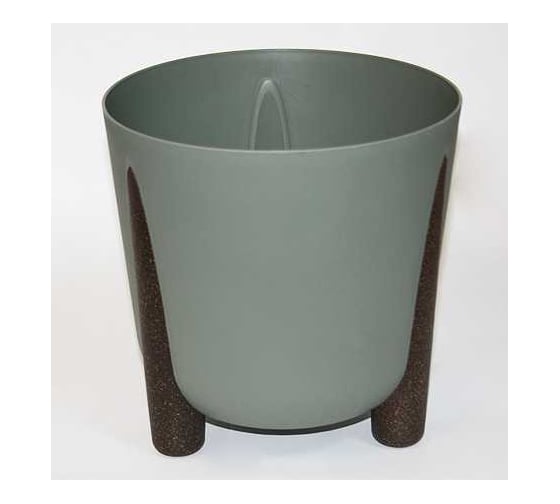 Кашпо на ножках LAMELA Sp.z o. 210 FRIDA ECO recycled d18 см, h18 см, 3 л серо-зеленый 072305 1