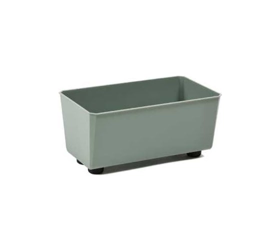 Кашпо прямоугольное на ножках LAMELA Sp.z o. 304 SAGA recycled 285 мм, 17 см, h14 см, 4л серо-зеленый 072283