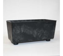 Кашпо прямоугольное на ножках LAMELA Sp.z o. 304 SAGA recycled 285 мм, 17 см, h14 см, 4л черный бетон 072280