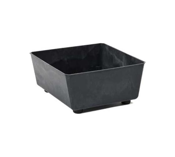 Кашпо квадрат на ножках LAMELA Sp.z o. 305 SAGA recycled 285 мм, 285 мм, h14 см, 7л черный бетон 072287