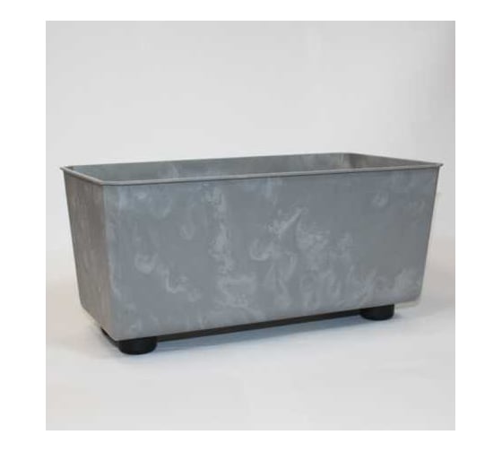 Кашпо прямоугольное на ножках LAMELA Sp.z o. 306 SAGA recycled 375 мм, 17 см, h14 см, 6л серый бетон 072295