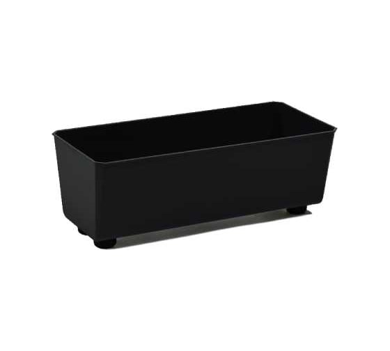 Кашпо прямоугольное на ножках LAMELA Sp.z o. 306 SAGA recycled 375 мм, 17см, h14см, 6л черный 072293 1