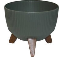 Кашпо LAMELA Sp.z o. 956 ROMA ECO recycled Jumper на ножках d24 см, h19 см, 5л серо-зеленый 072330 072320