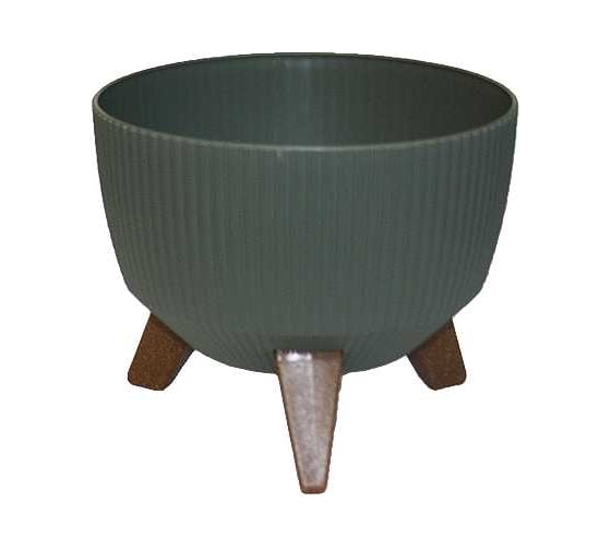 Кашпо LAMELA Sp.z o. 956 ROMA ECO recycled Jumper на ножках d24 см, h19 см, 5л серо-зеленый 072330 072320