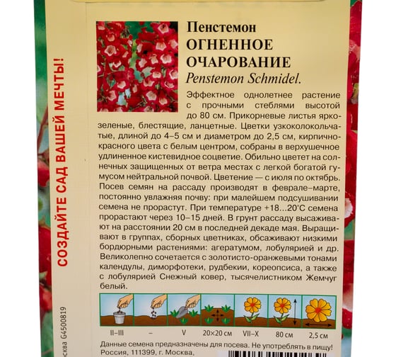 Пенстемон гибридный ГАВРИШ Огненное очарование_ 0,1 г 19102069