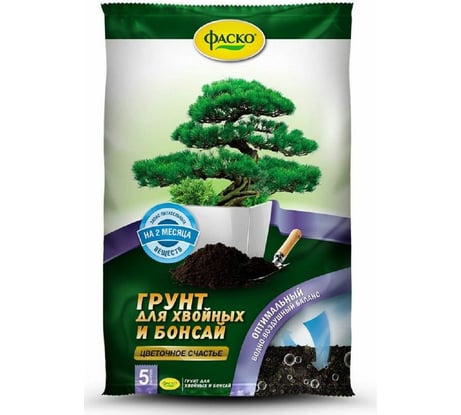 Грунт для хвойных и бонсай Фаско Цветочное счастье 5 л Of000071603
